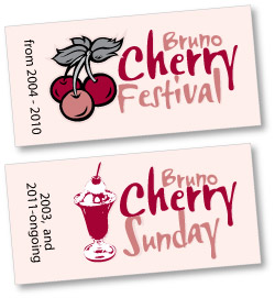 Bruno Cherry Sunday and Bruno Cherry Festival logos